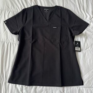 Jaanuu Dark Brown V-Neck Scrub Top
